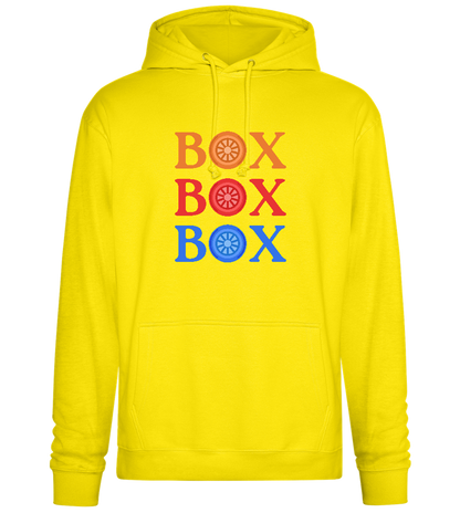 Box Box Box Design - Premium Essential Unisex Hoodie_YELLOW_front