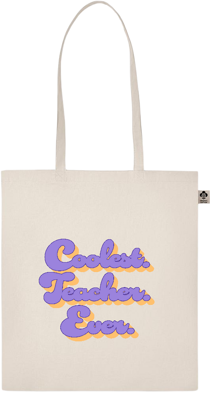 Coolest Teacher Ever Design - Basic organic cotton shopping bag_BEIGE_front