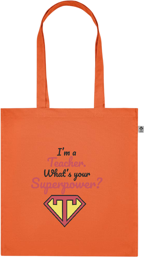 Im a Teacher Design - Premium colored organic cotton tote bag_ORANGE_front