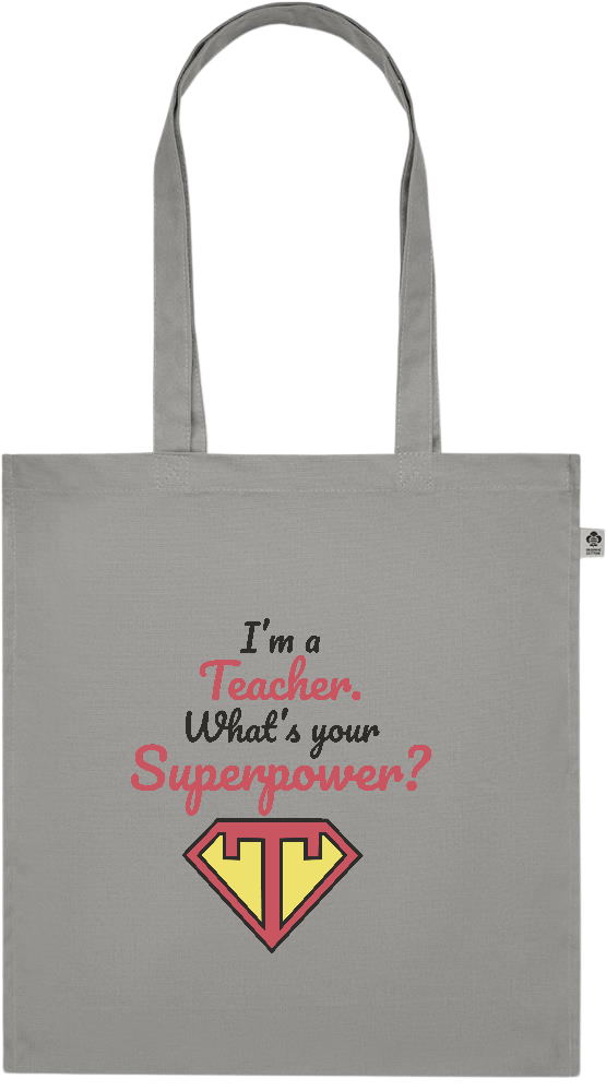 Im a Teacher Design - Premium colored organic cotton tote bag_STONE GREY_front