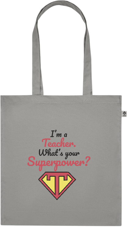 Im a Teacher Design - Premium colored organic cotton tote bag_STONE GREY_front