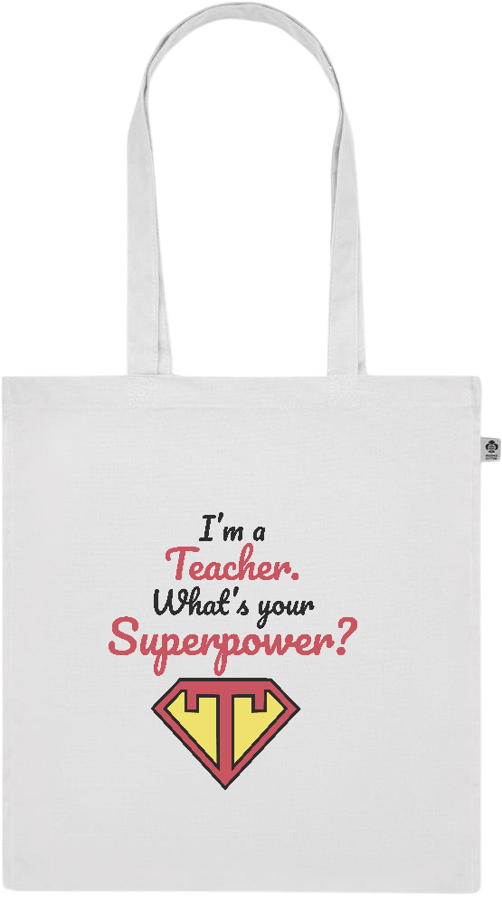 Im a Teacher Design - Premium colored organic cotton tote bag_WHITE_front