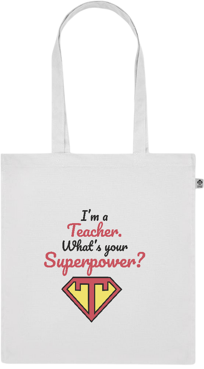 Im a Teacher Design - Premium colored organic cotton tote bag_WHITE_front