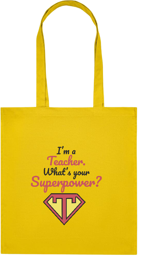 Im a Teacher Design - Premium colored organic cotton tote bag_YELLOW_front