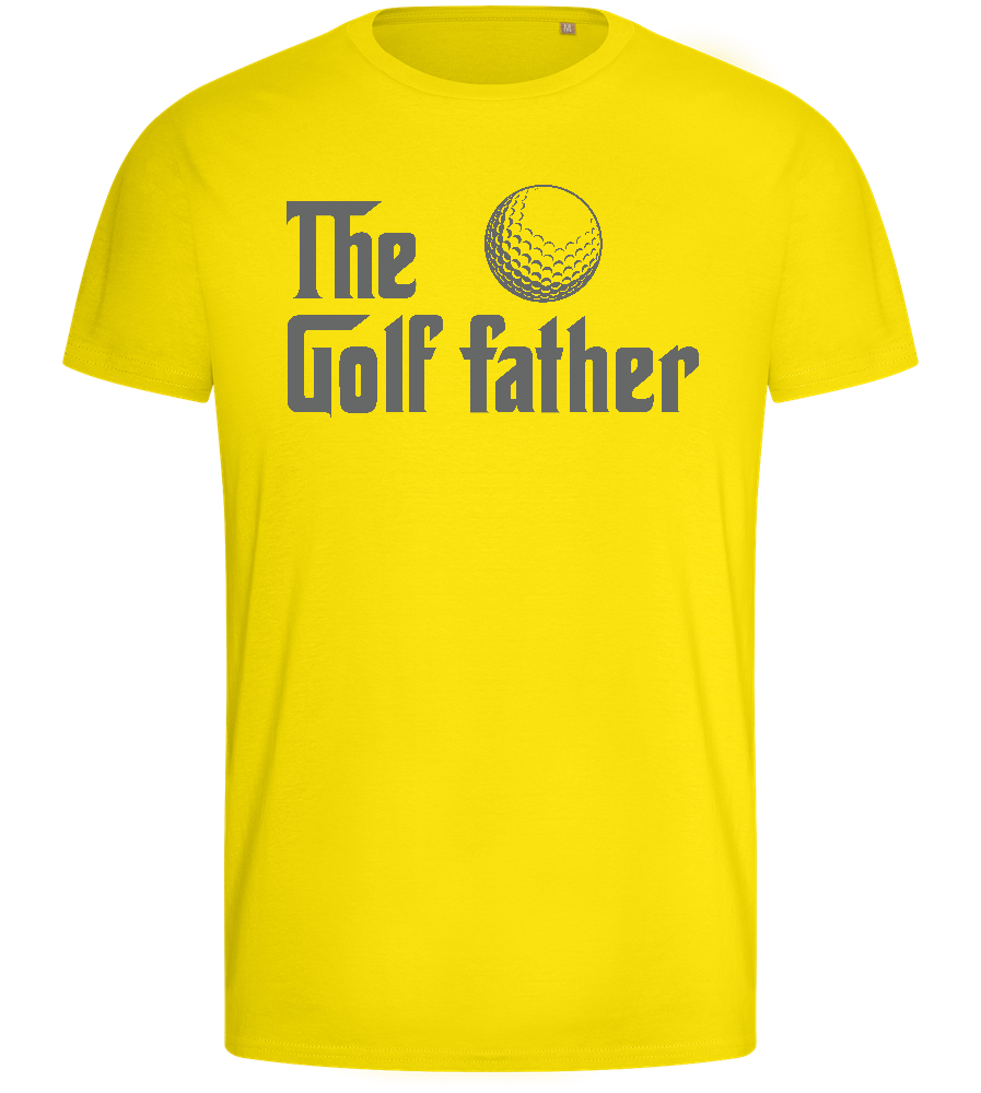 The Golf Father Design - Basic men's fitted t-shirt_YELLOW_front