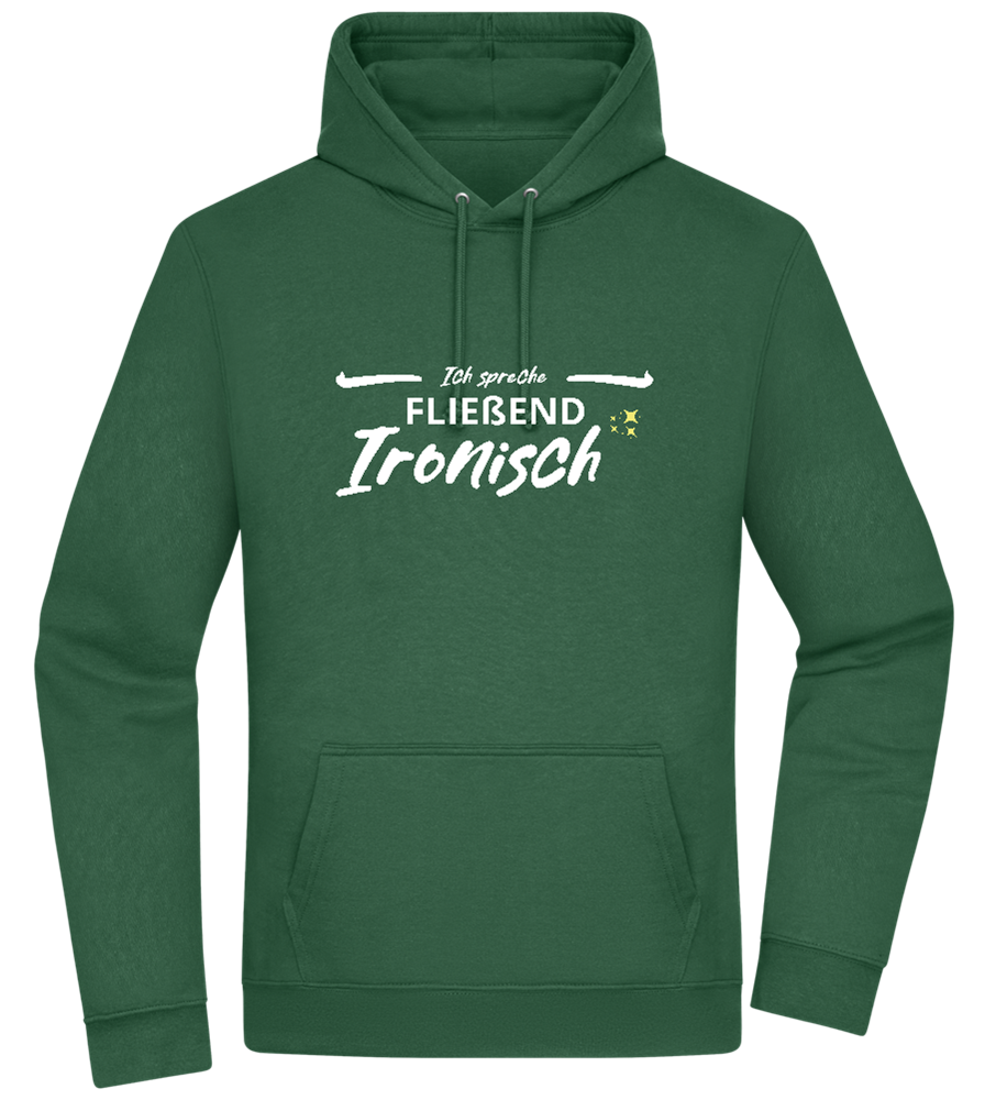 Fluently Ironic Design - Premium Essential Unisex Hoodie_GREEN BOTTLE_front