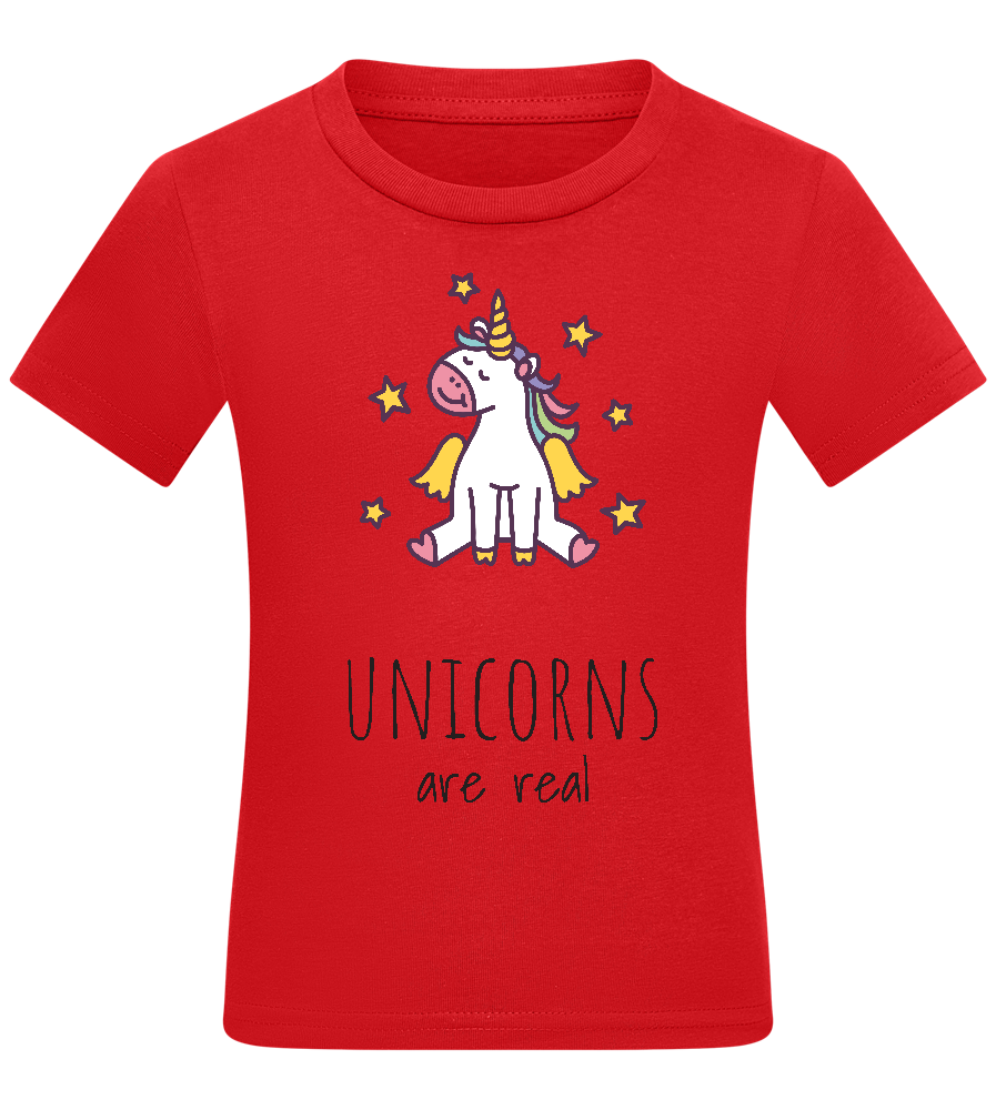 Unicorns Are Real Design - Comfort kids fitted t-shirt_RED_front