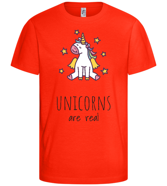 Unicorns Are Real Design - Comfort kids fitted t-shirt_RED_front