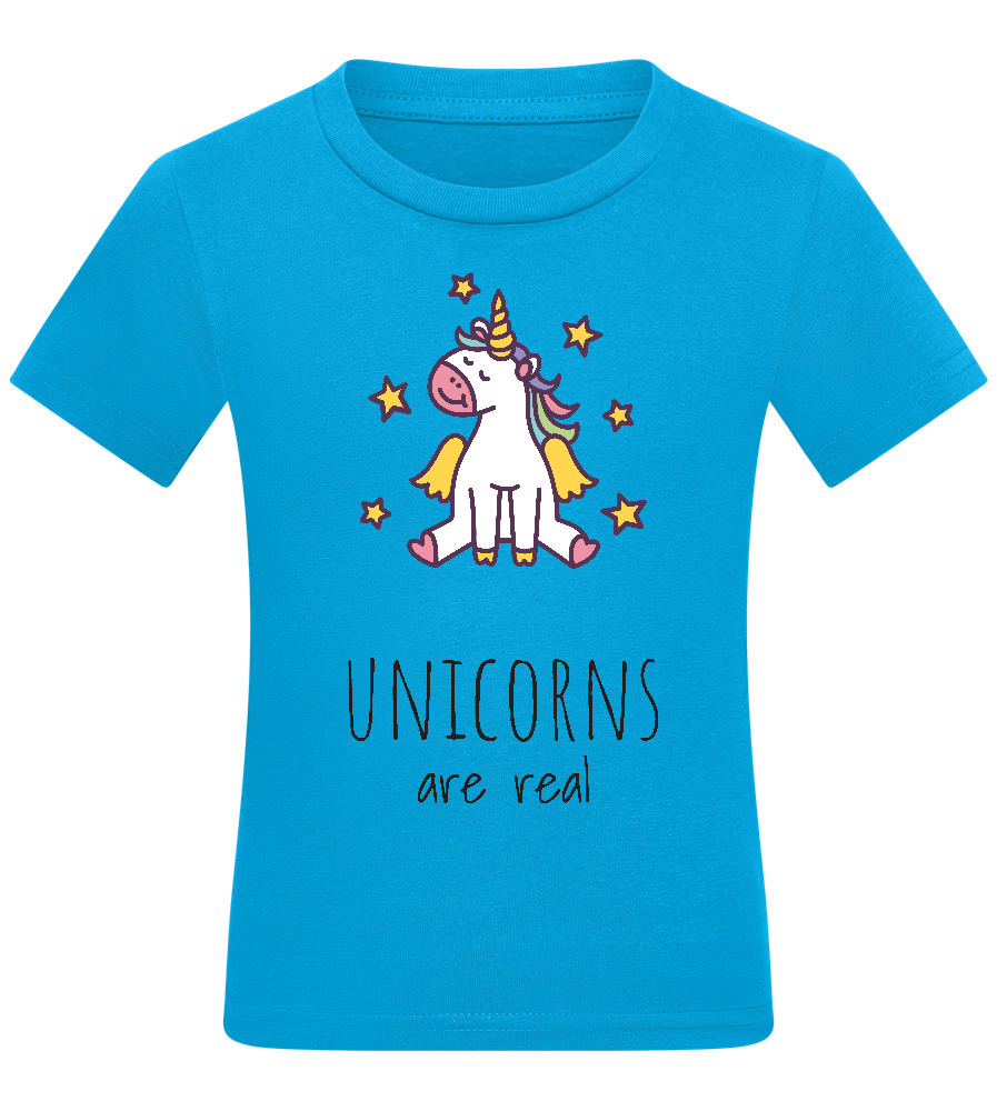 Unicorns Are Real Design - Comfort kids fitted t-shirt_TURQUOISE_front
