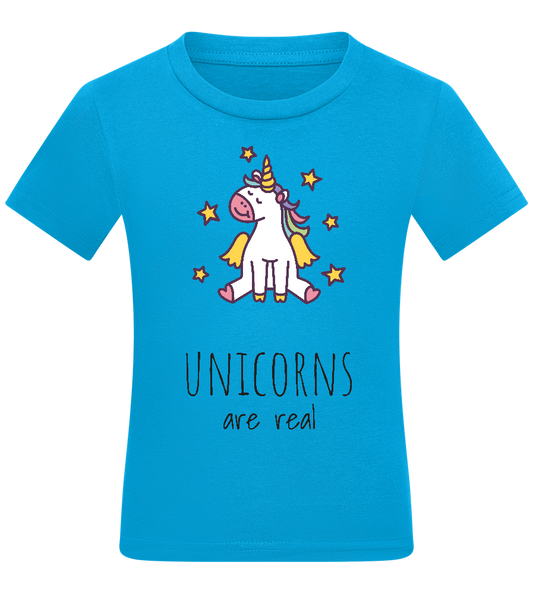 Unicorns Are Real Design - Comfort kids fitted t-shirt_TURQUOISE_front