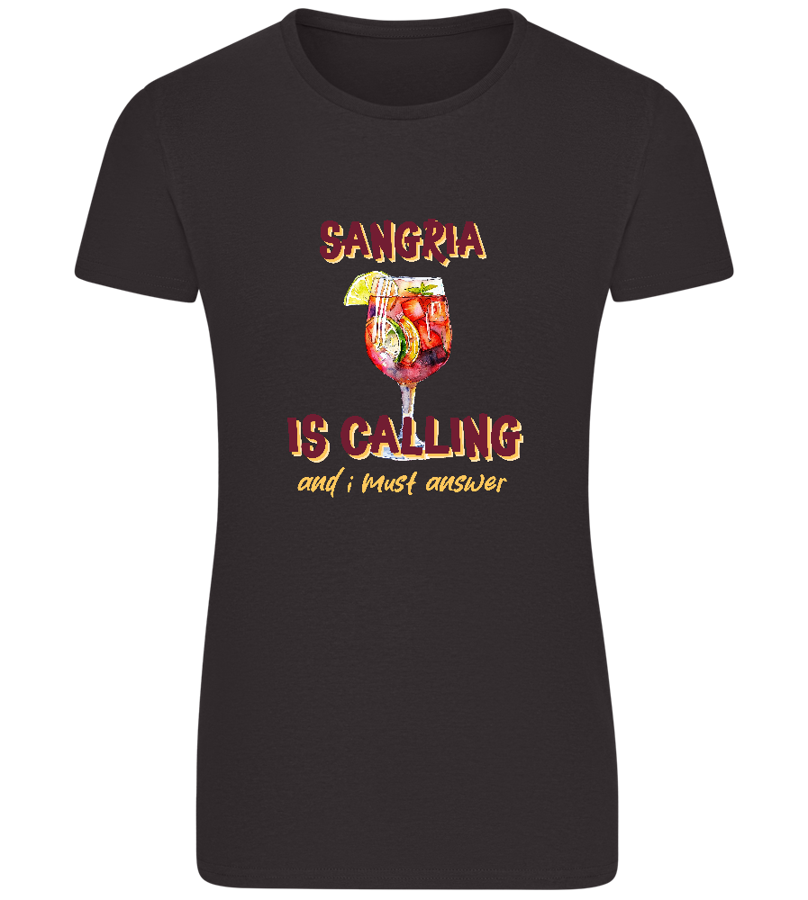 Sangria is Calling Design - Basic women's fitted t-shirt_DEEP BLACK_front