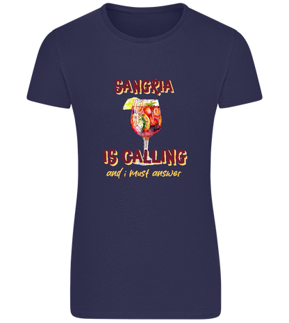 Sangria is Calling Design - Basic women's fitted t-shirt_FRENCH NAVY_front