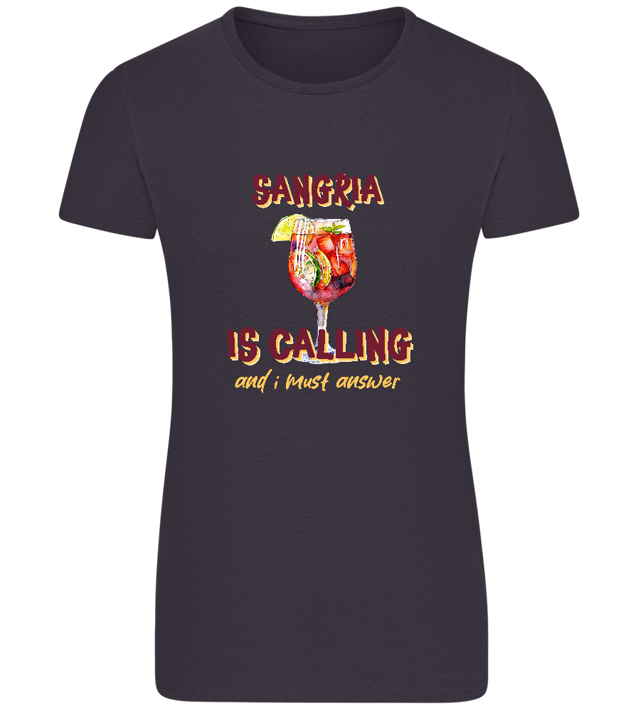 Sangria is Calling Design - Basic women's fitted t-shirt_MOUSE GREY_front