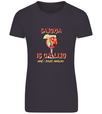 Sangria is Calling Design - Basic women's fitted t-shirt_MOUSE GREY_front