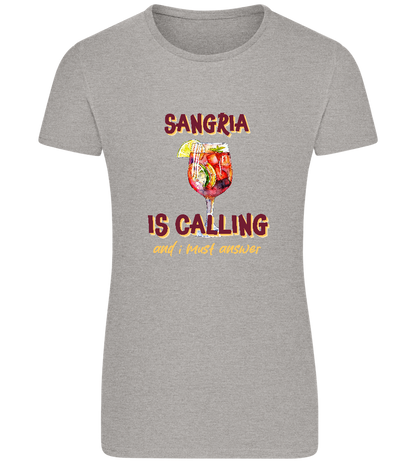 Sangria is Calling Design - Basic women's fitted t-shirt_ORION GREY_front