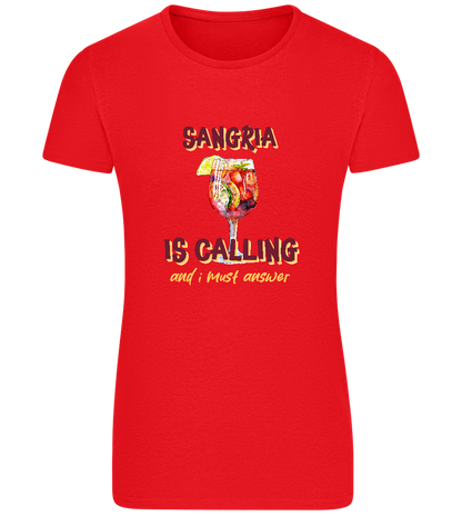 Sangria is Calling Design - Basic women's fitted t-shirt_RED_front
