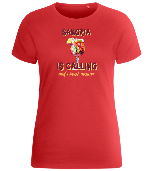 Sangria is Calling Design - Basic women's fitted t-shirt_RED_front