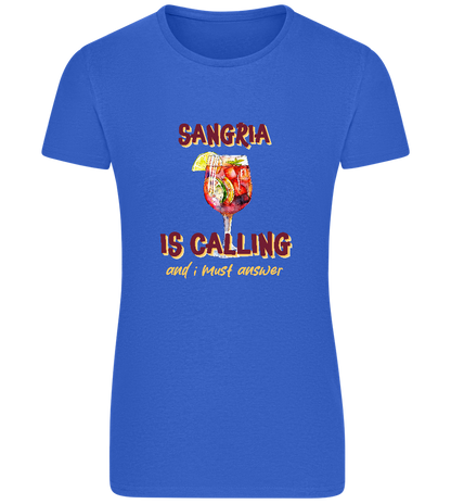 Sangria is Calling Design - Basic women's fitted t-shirt_ROYAL_front