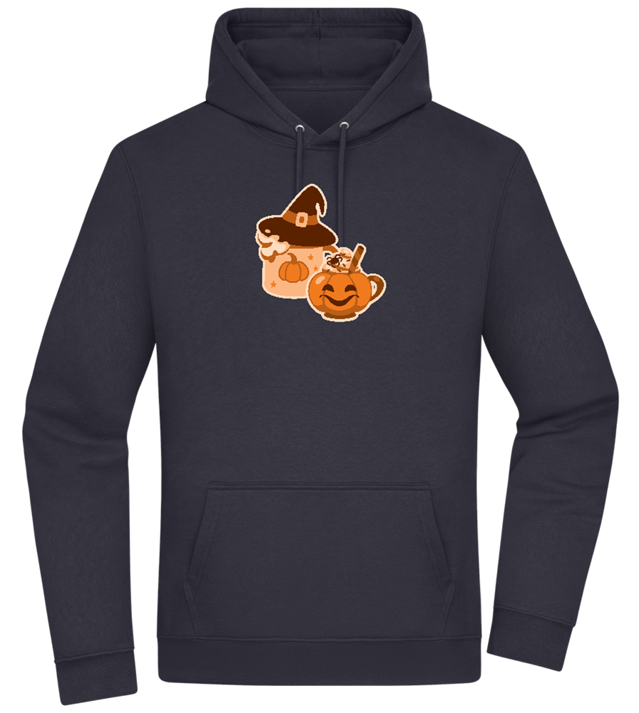 Spooky Pumpkin Spice Design - Premium Essential Unisex Hoodie_FRENCH NAVY_front