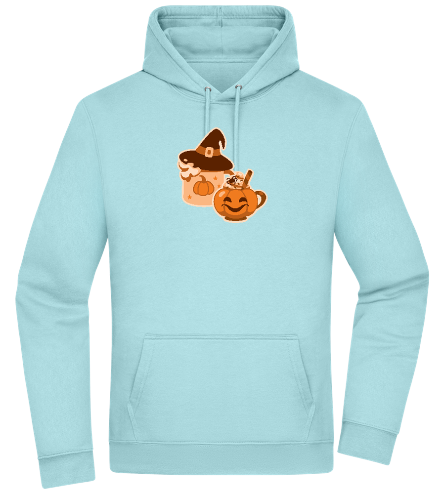 Spooky Pumpkin Spice Design - Premium Essential Unisex Hoodie_POOL BLUE_front