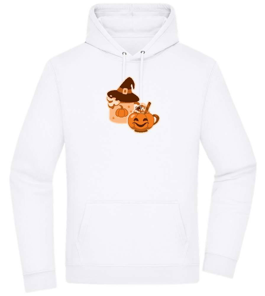 Spooky Pumpkin Spice Design - Premium Essential Unisex Hoodie_WHITE_front