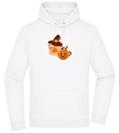 Spooky Pumpkin Spice Design - Premium Essential Unisex Hoodie_WHITE_front