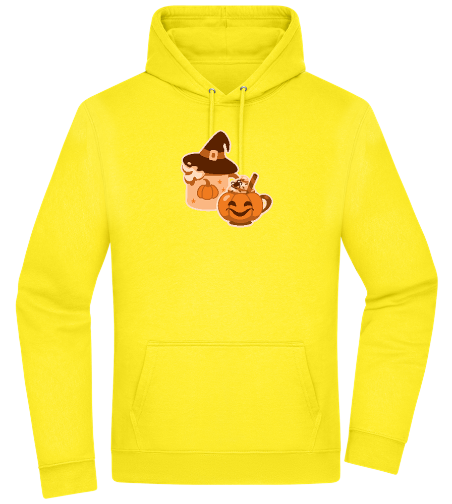 Spooky Pumpkin Spice Design - Premium Essential Unisex Hoodie_YELLOW_front