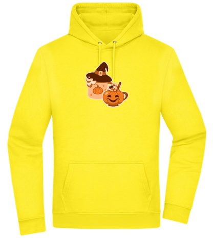 Spooky Pumpkin Spice Design - Premium Essential Unisex Hoodie_YELLOW_front