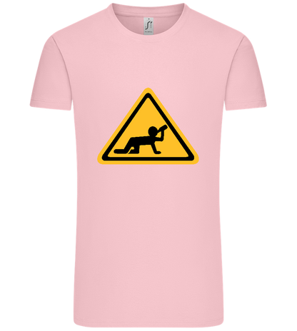 Drunk Warning Sign Design - Comfort Unisex T-Shirt_CANDY PINK_front