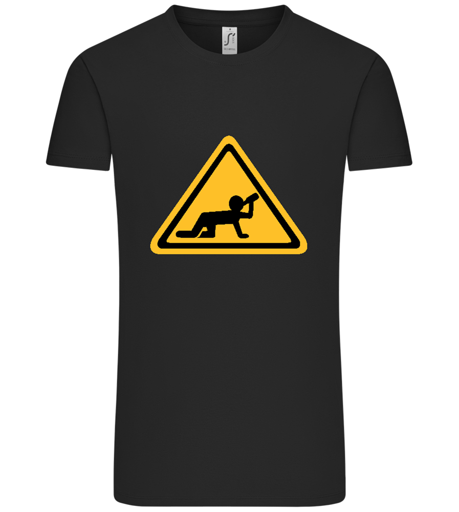 Drunk Warning Sign Design - Comfort Unisex T-Shirt_DEEP BLACK_front