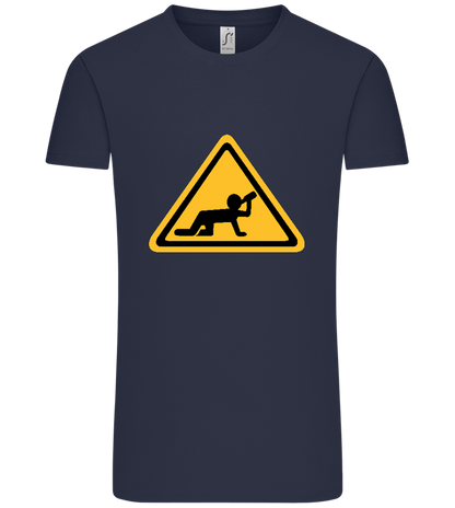 Drunk Warning Sign Design - Comfort Unisex T-Shirt_FRENCH NAVY_front