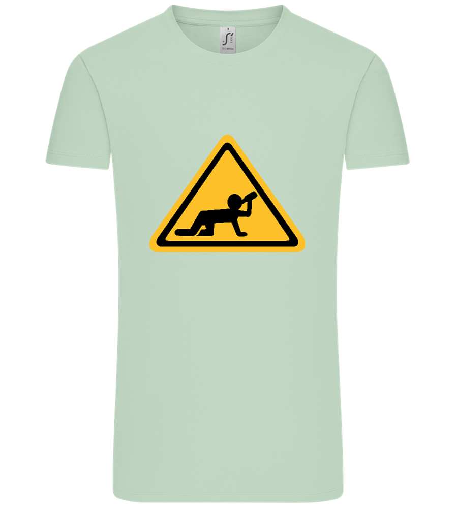 Drunk Warning Sign Design - Comfort Unisex T-Shirt_ICE GREEN_front