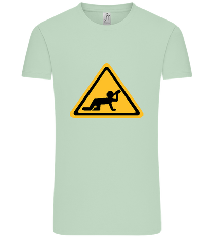 Drunk Warning Sign Design - Comfort Unisex T-Shirt_ICE GREEN_front