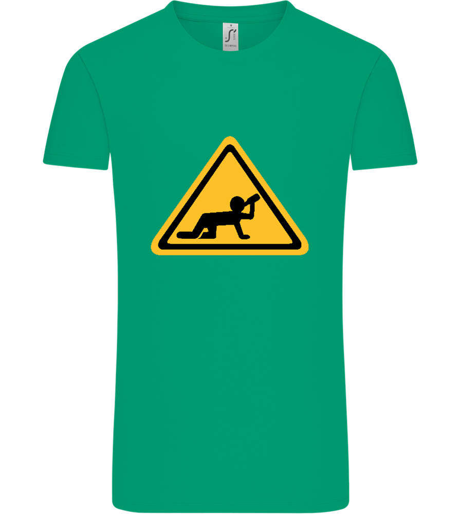 Drunk Warning Sign Design - Comfort Unisex T-Shirt_SPRING GREEN_front