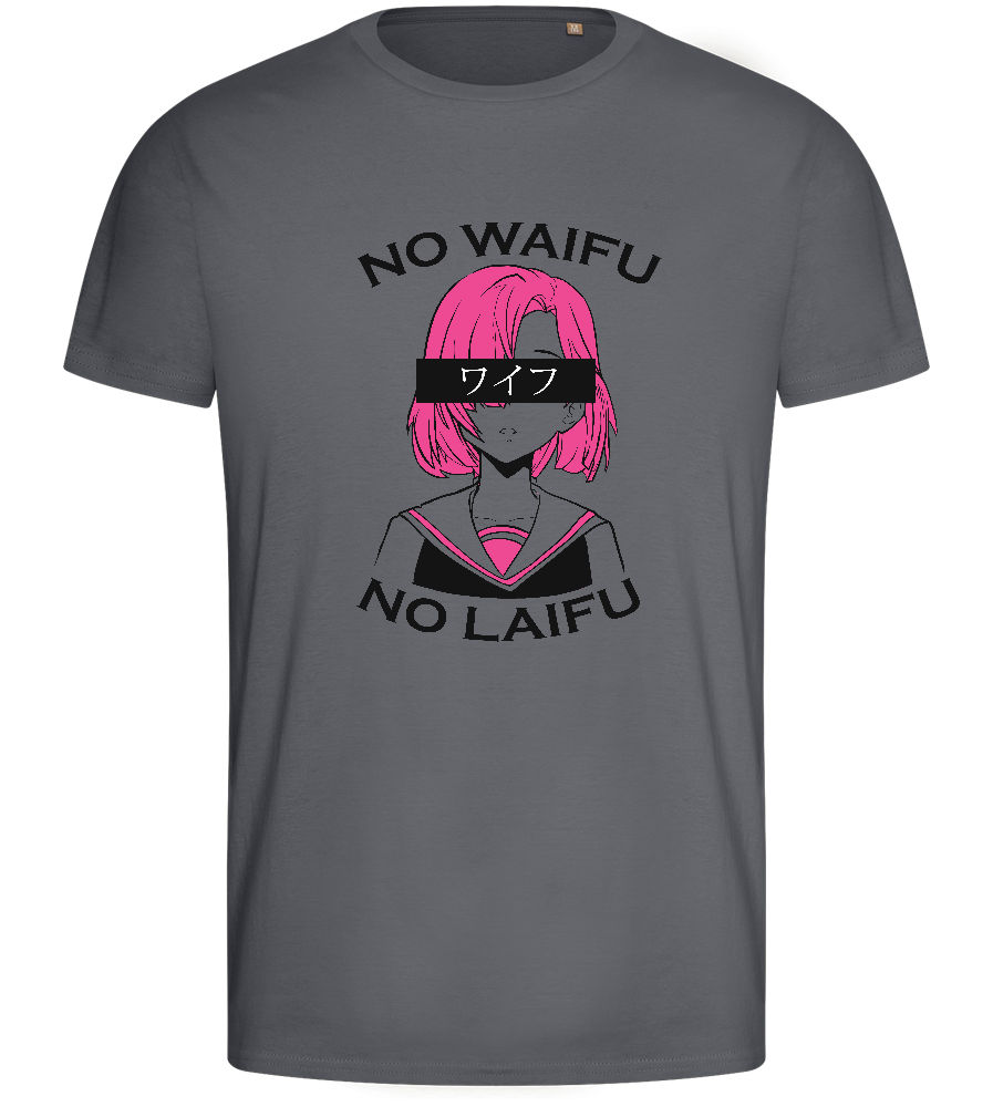 Pink-haired Waifu Design - Basic men's fitted t-shirt_MOUSE GREY_front