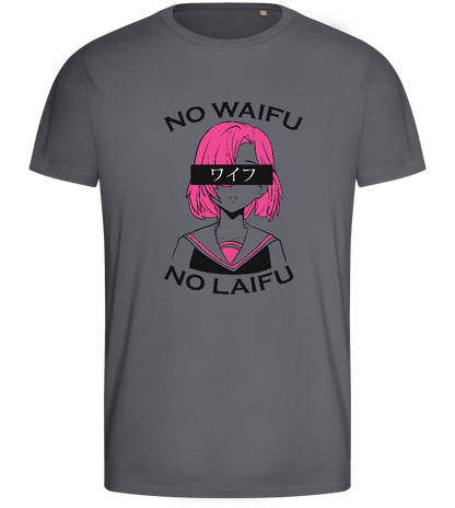 Pink-haired Waifu Design - Basic men's fitted t-shirt_MOUSE GREY_front