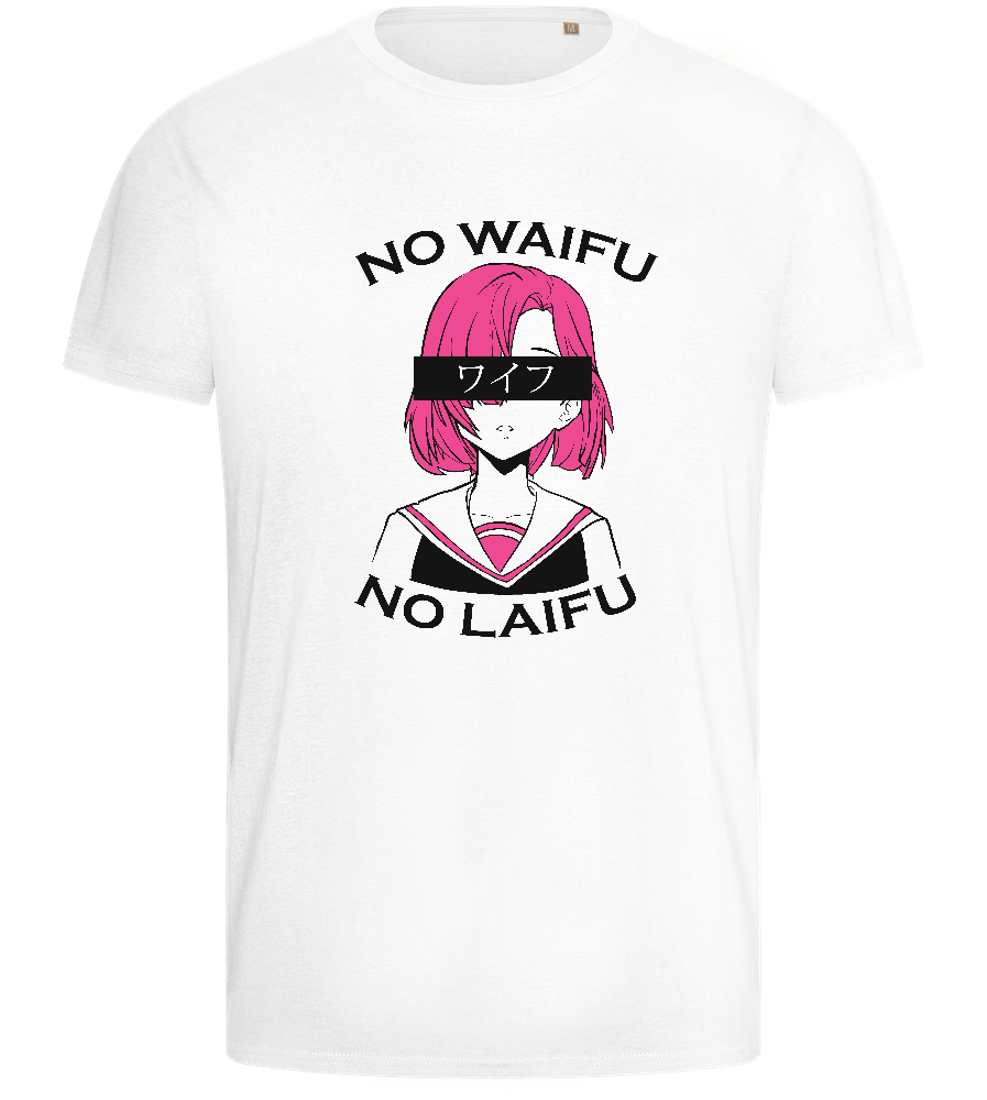 Pink-haired Waifu Design - Basic men's fitted t-shirt_WHITE_front