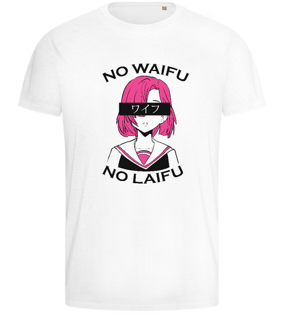 Pink-haired Waifu Design - Basic men's fitted t-shirt_WHITE_front