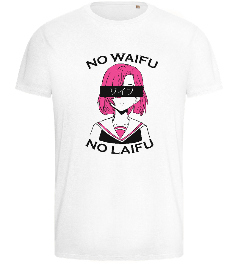 Pink-haired Waifu Design - Basic men's fitted t-shirt_WHITE_front