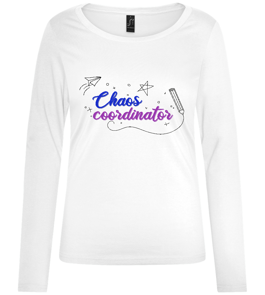 Chaos Coordinator Drawings Design - Comfort women's long sleeve t-shirt_WHITE_front