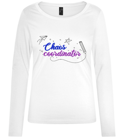 Chaos Coordinator Drawings Design - Comfort women's long sleeve t-shirt_WHITE_front