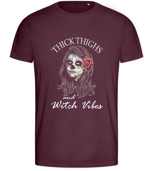 Witch Vibes Design - Basic men's fitted t-shirt_BORDEAUX_front