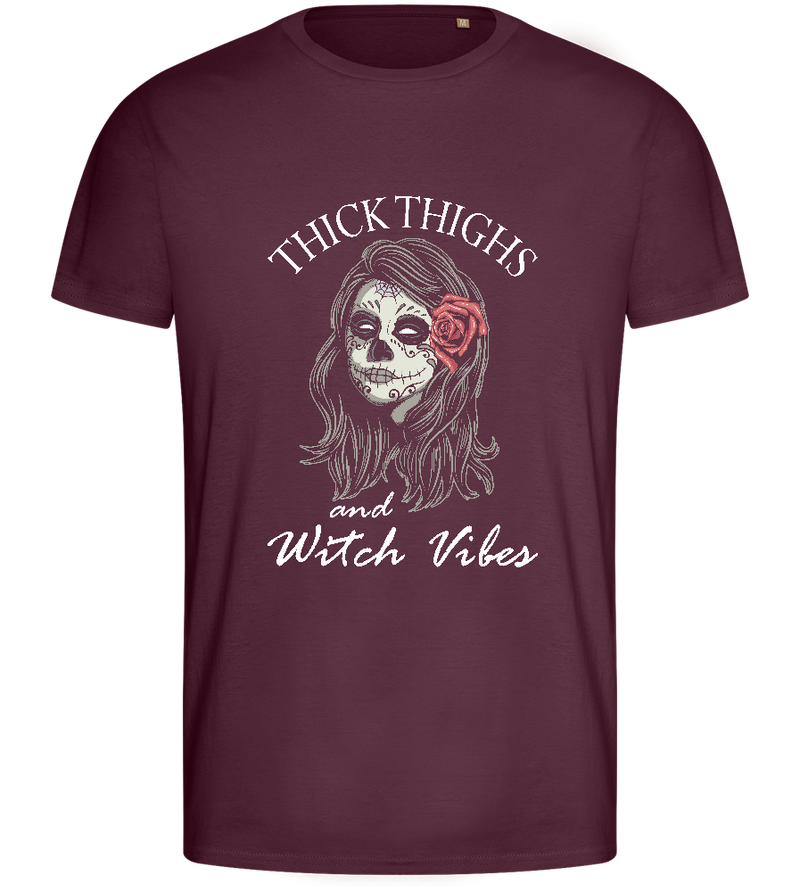 Witch Vibes Design - Basic men's fitted t-shirt_BORDEAUX_front