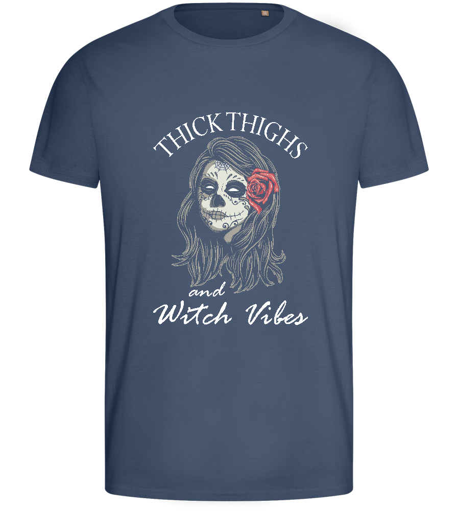 Witch Vibes Design - Basic men's fitted t-shirt_DENIM_front