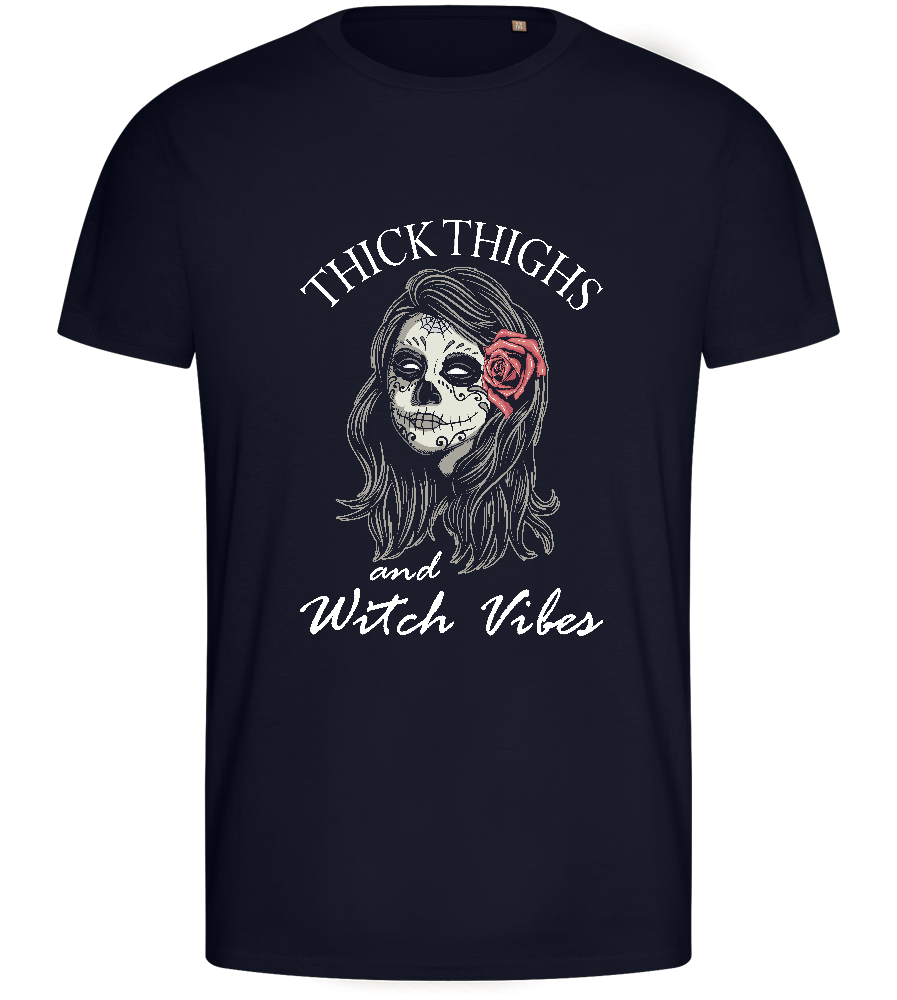 Witch Vibes Design - Basic men's fitted t-shirt_FRENCH NAVY_front