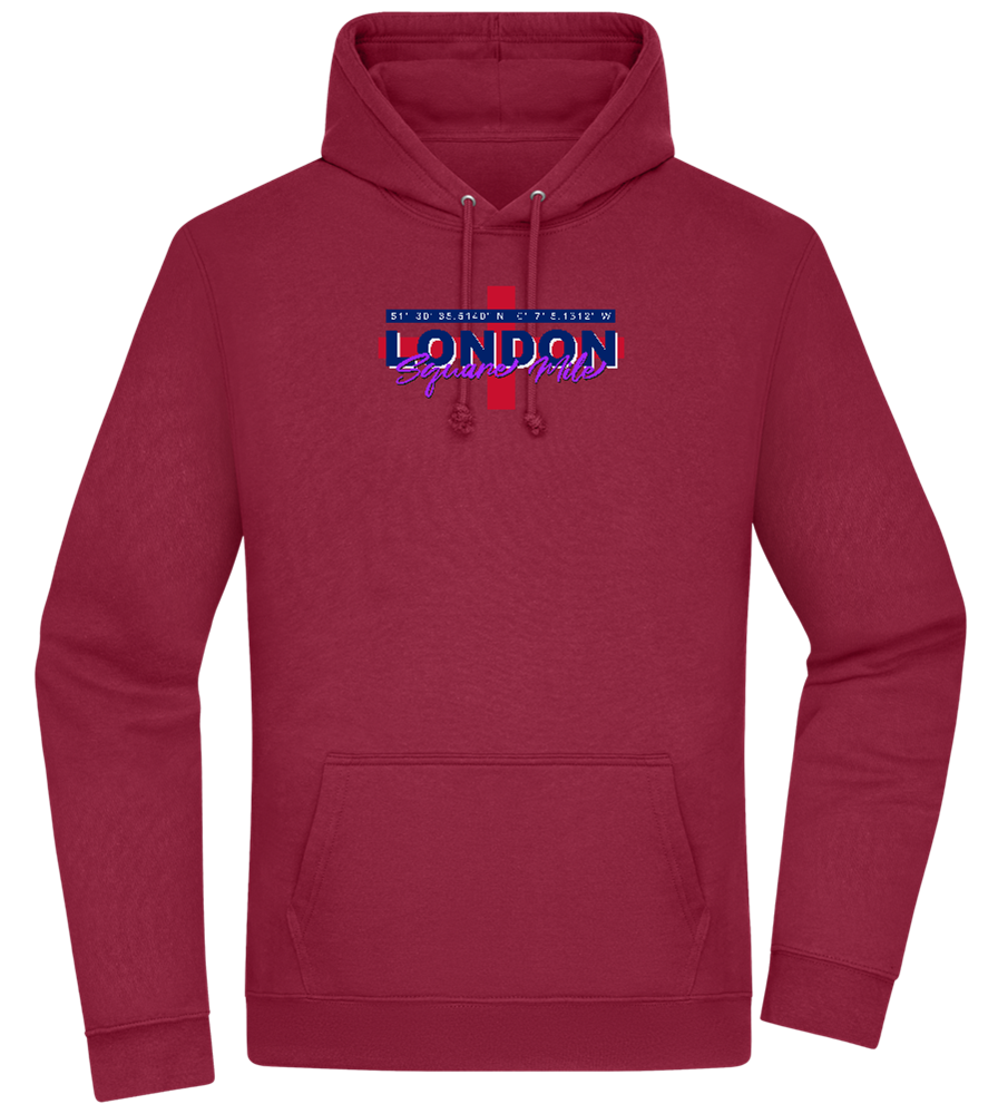 Square Mile Design - Premium Essential Unisex Hoodie_BORDEAUX_front