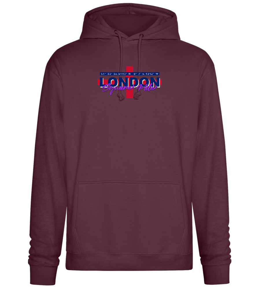 Square Mile Design - Premium Essential Unisex Hoodie_BORDEAUX_front