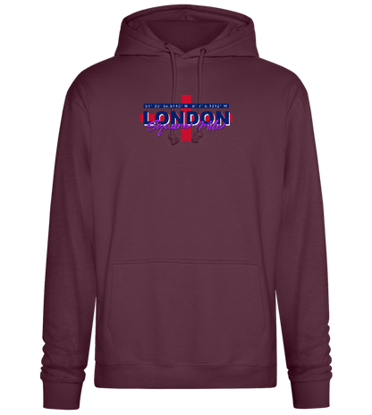 Square Mile Design - Premium Essential Unisex Hoodie_BORDEAUX_front