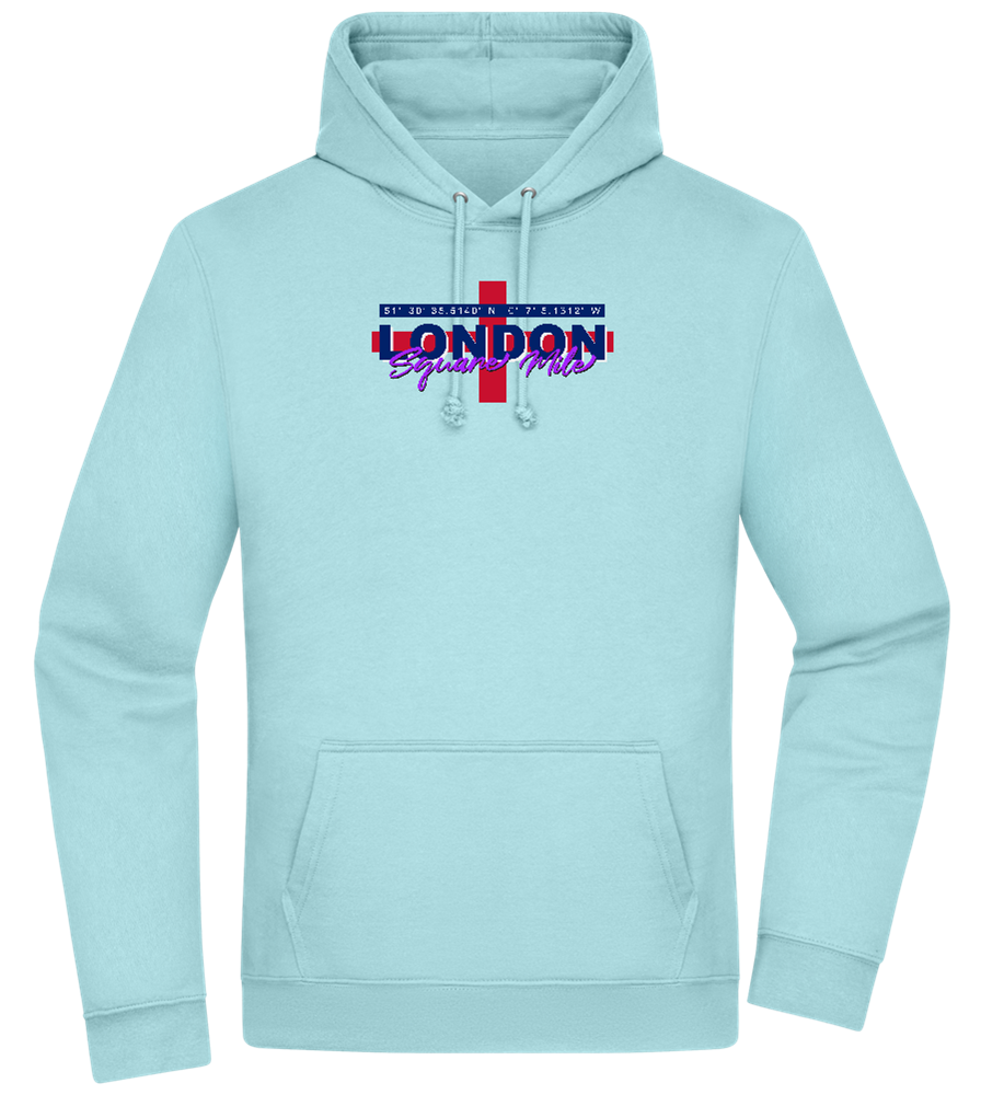 Square Mile Design - Premium Essential Unisex Hoodie_POOL BLUE_front