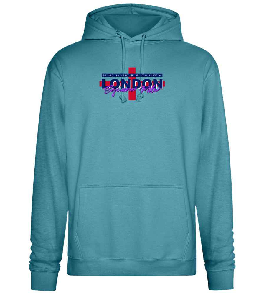 Square Mile Design - Premium Essential Unisex Hoodie_POOL BLUE_front